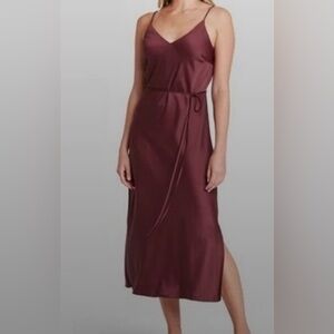 Prologue Burgundy Satin Slip Dress